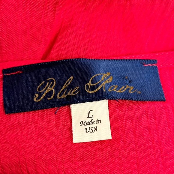 Blue Rain - ladies draped button down Fuchsia front knot top - SZ M - Picture 4 of 6